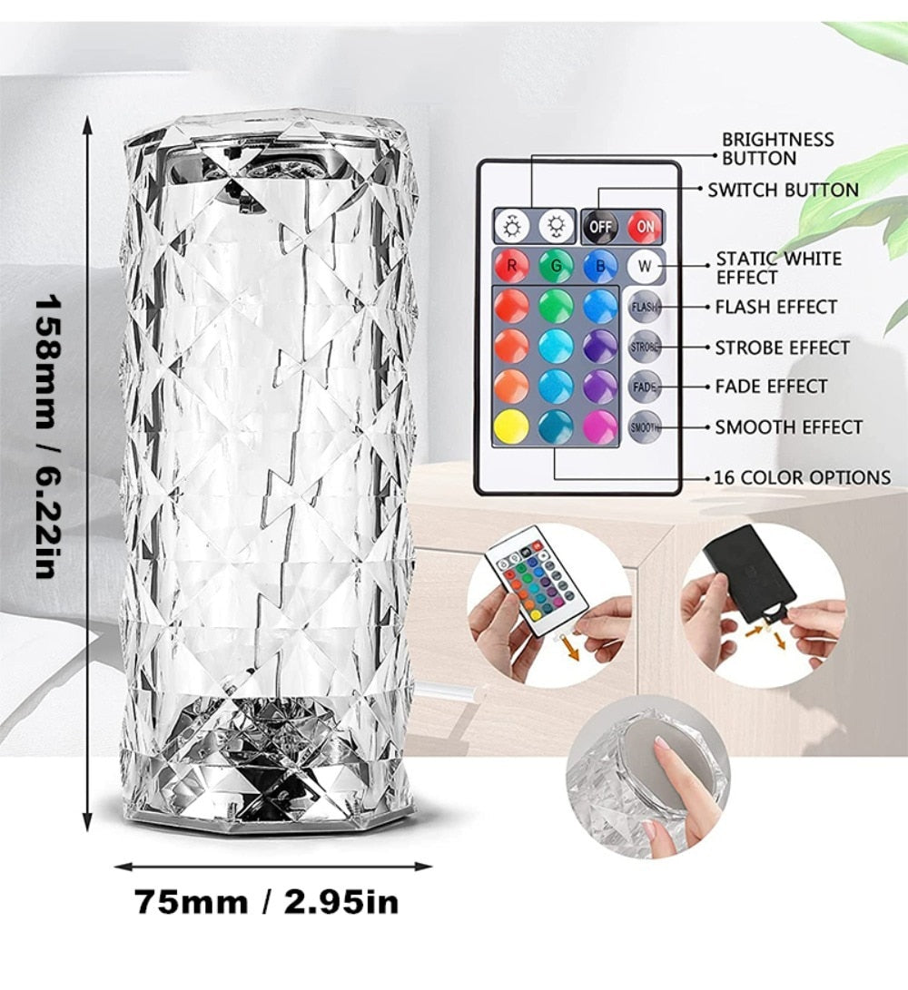 LED Crystal Table Lamp