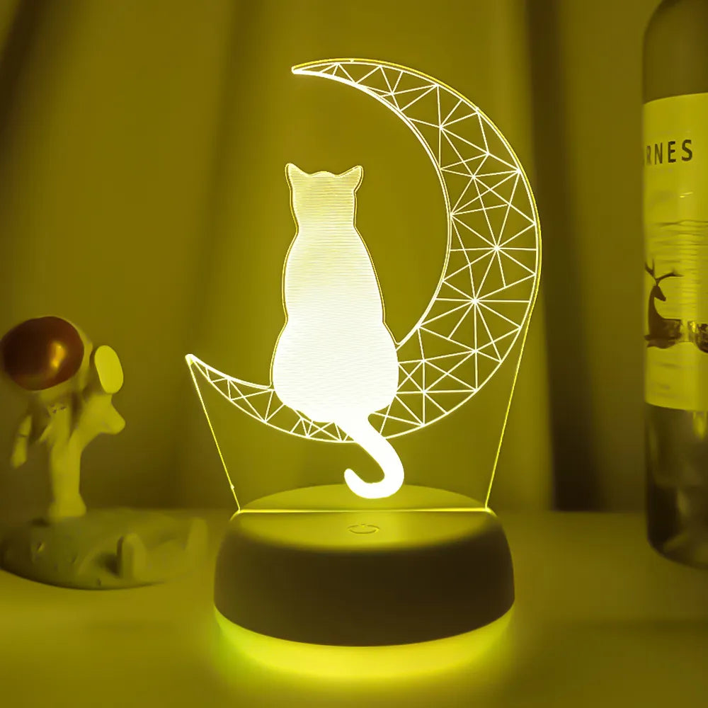 Cat on the Moon LED Nightlight